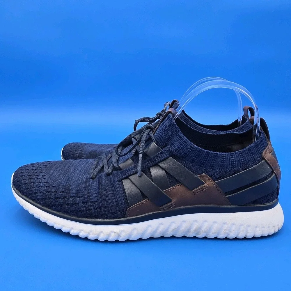 Mens Cole Haan Blue Woven Grand Motion Casual Comfort Shoes Sneakers Size 9M EUC